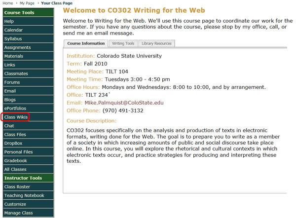 Accessing the Class Wikis
