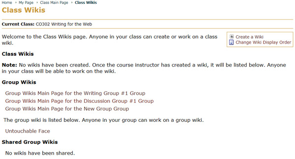 Viewing Shared Wikis